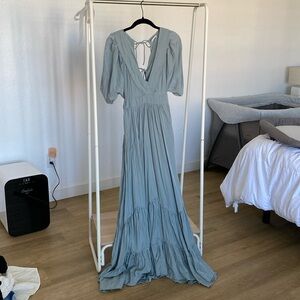Flowy Light Blue Maxi Dress
